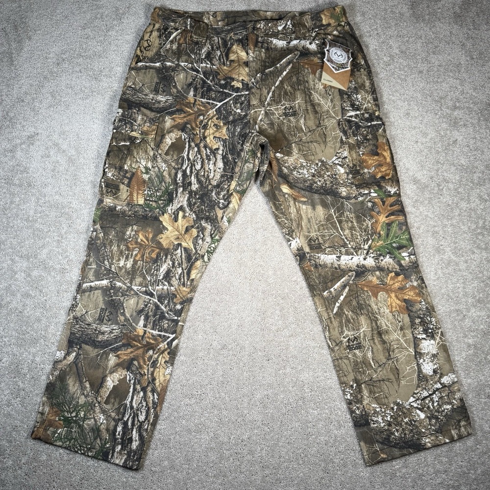 NWT KING'S Men's XL 42 Realtree Camo Cotton Six Pocket Cargo Hunting Pants‎